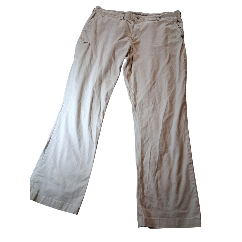 Duluth Trading Co Flex Ballroom Khakis Relaxed Fit Tan Pants 42x34